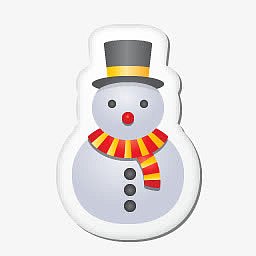 圣诞贴纸雪人图标