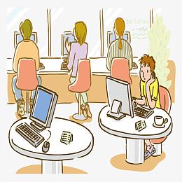 png礼品礼包pngpng城市网吧卡通小屋pngpng酷炫游戏网吧海报pngpng