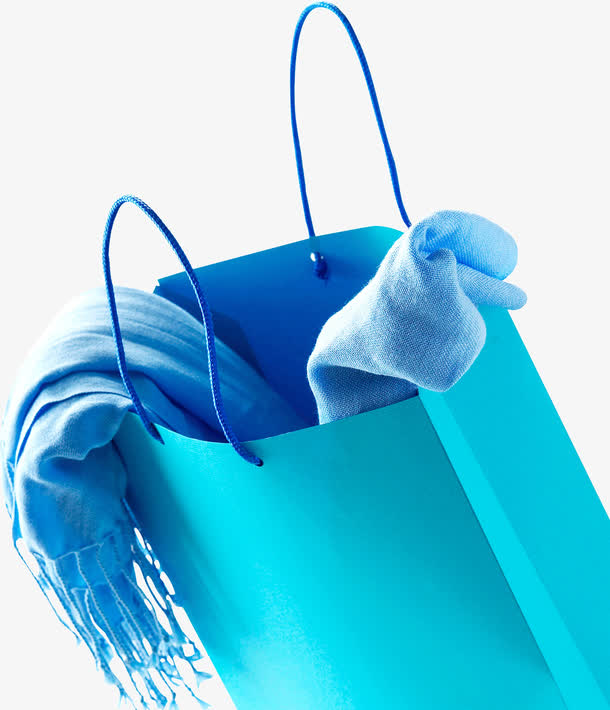 清新天蓝色购物袋