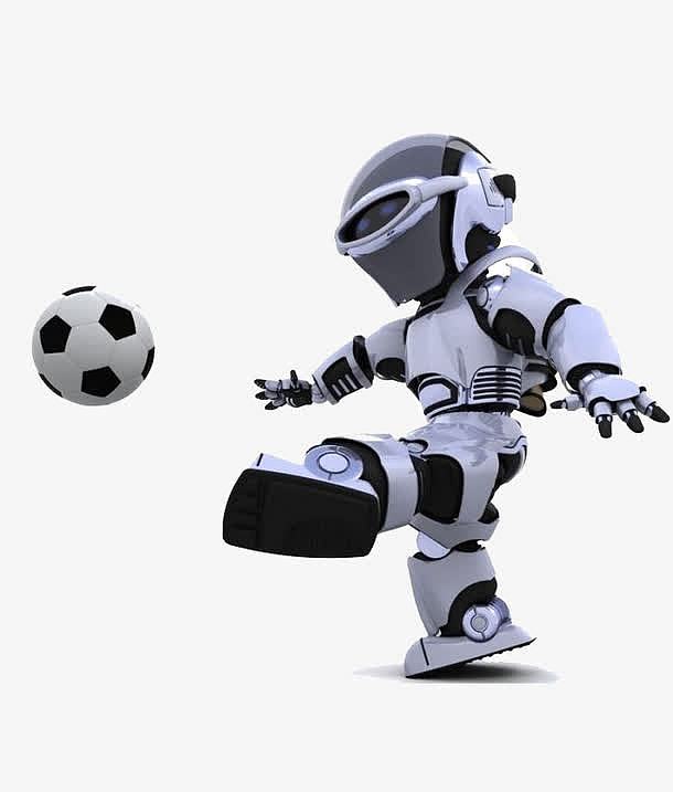 一个踢足球队机器人