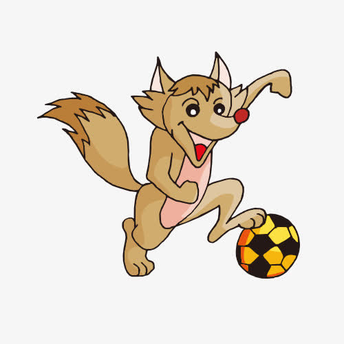 踢足球的卡通动物图片
