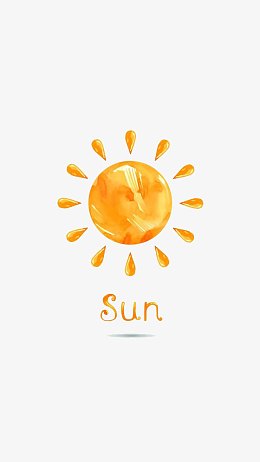 卡通金色太阳