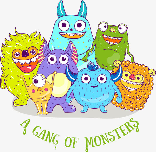 矢量可爱的怪兽动物素材