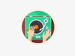 DJ打碟音乐CD机唱片盒子