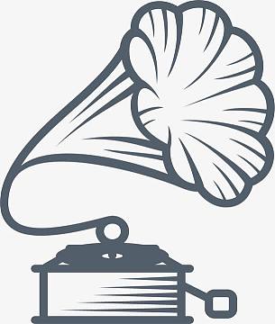 手绘卡通音乐元素唱片机png唱片上的唱机针jpg民国时期唱片播放png