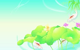 创意手绘扁平质感夏日荷花效果