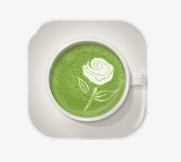 抹茶玫瑰咖啡拉花