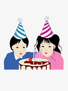 卡通过生日许愿