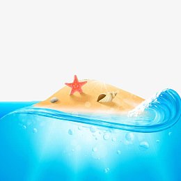 风浪中的小岛