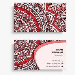 红色名片矢量图