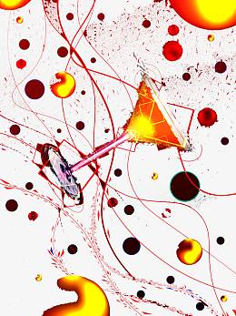 发光的高脚杯和线条背景