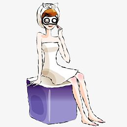 敷眼睛的美女