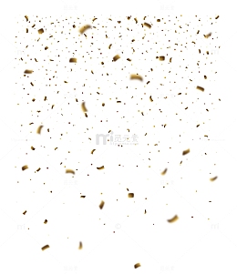 漂浮金色粒子礼花碎片矢量png