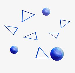 三角形和球体几何图案漂浮素材