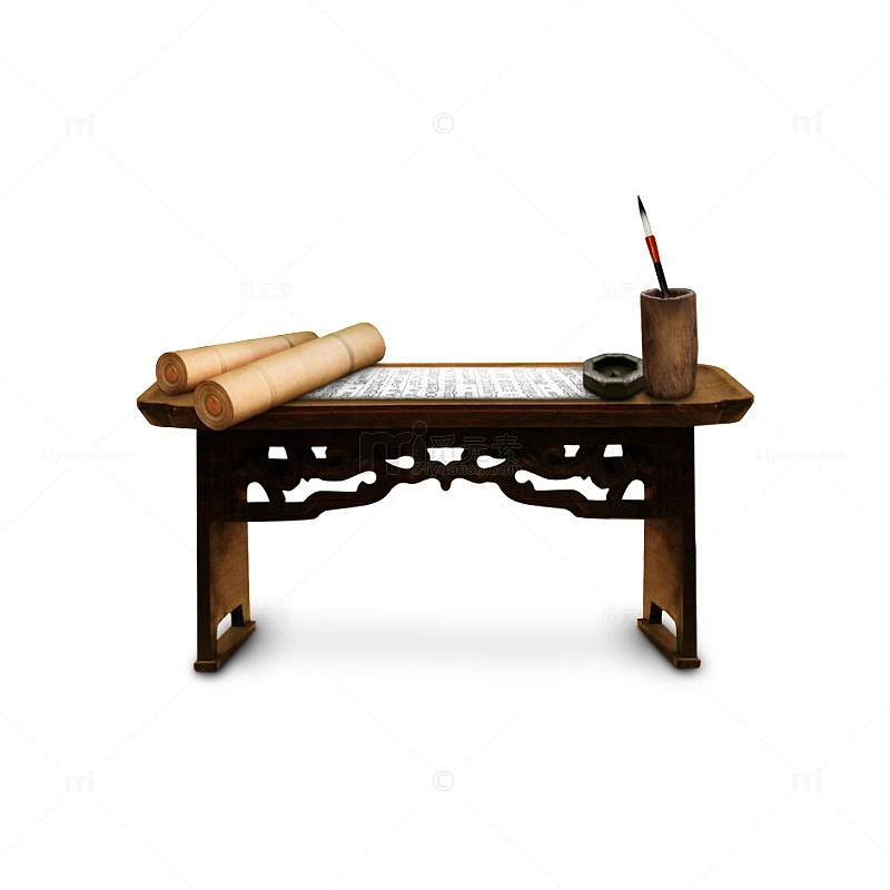 中式古风小书写台