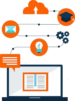 网络学习扁平化矢量图标