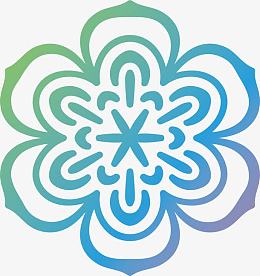 蓝色渐变六瓣花纹