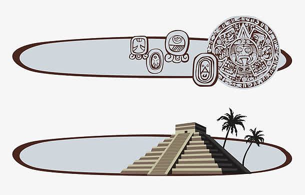 椭圆形边框上的埃及浮雕和金字塔