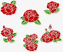 红色浮雕玫瑰花