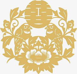 喜字 双喜 鱼花纹装饰