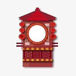 红色花轿剪贴画矢量素材