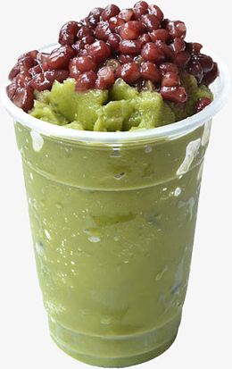 夏日饮品抹茶味红豆冰淇淋