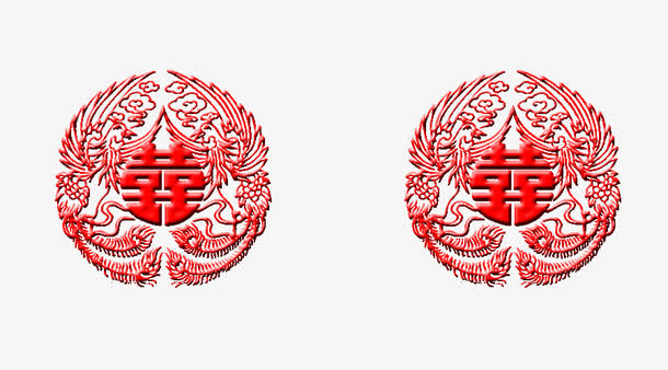 喜字剪纸免抠素材免费下载_觅元素51yuansu.com