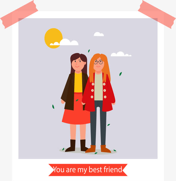 闺蜜合照免抠素材免费下载_觅元素51yuansu.com