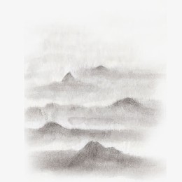 中国风水墨画高山云雾