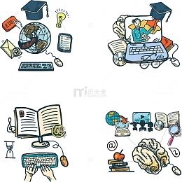 手绘涂鸦风网络学习png