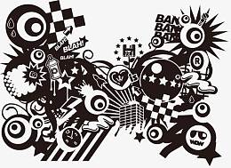 手绘涂鸦街头风格装饰图案