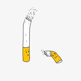 可爱的燃烧的烟头