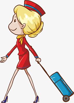 拉着行李的空姐