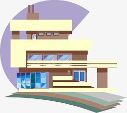 矢量现代食堂建筑素材