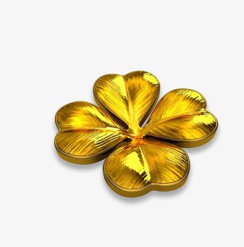 金色四叶草装饰图案png戒指png幸运草足金黄金吊坠潮宏基png黄金吊坠