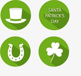 矢量元素4款圆形圣帕特里克节图