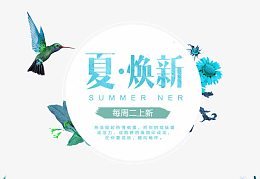 夏焕新艺术字文字排版文案小鸟