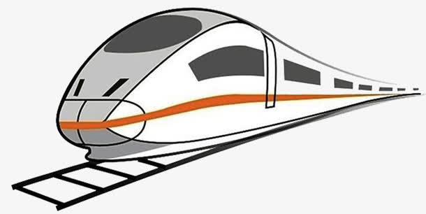 简约专列特快卡通图