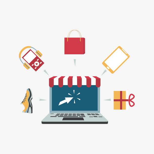 矢量扁平化网购元素素材免费下载_觅元素