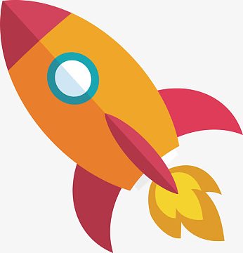 橘红色卡通小火箭