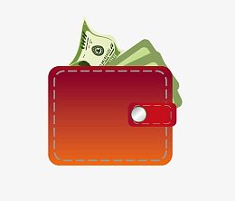 扁平化红色钱包