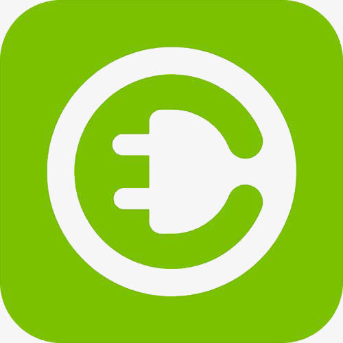 绿色卡通充电标识
