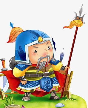 将军png卡通三国人物关公psd源文件png卡通坐在大炮上的古风将军png