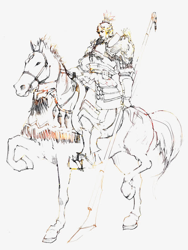 骑马将军少儿简笔画图片