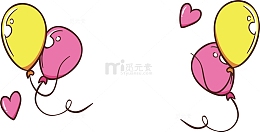 手绘的卡通气球装饰边框
