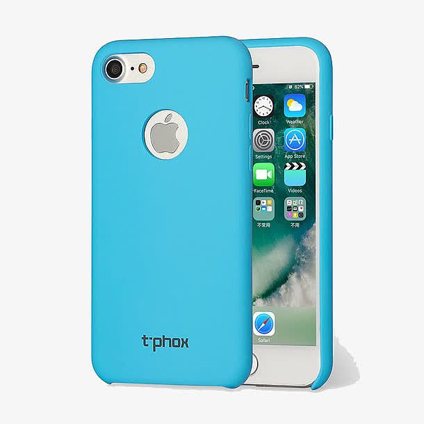 淡蓝色硅胶iphone7手机壳