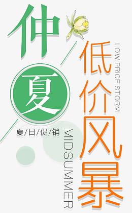 仲夏低价风暴夏日促销文案排版