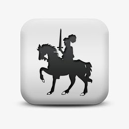 磨砂白广场图标文化骑士文化偶像