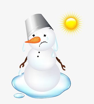 快要融化的雪人矢量图