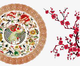 白鸟朝凤梅花独放